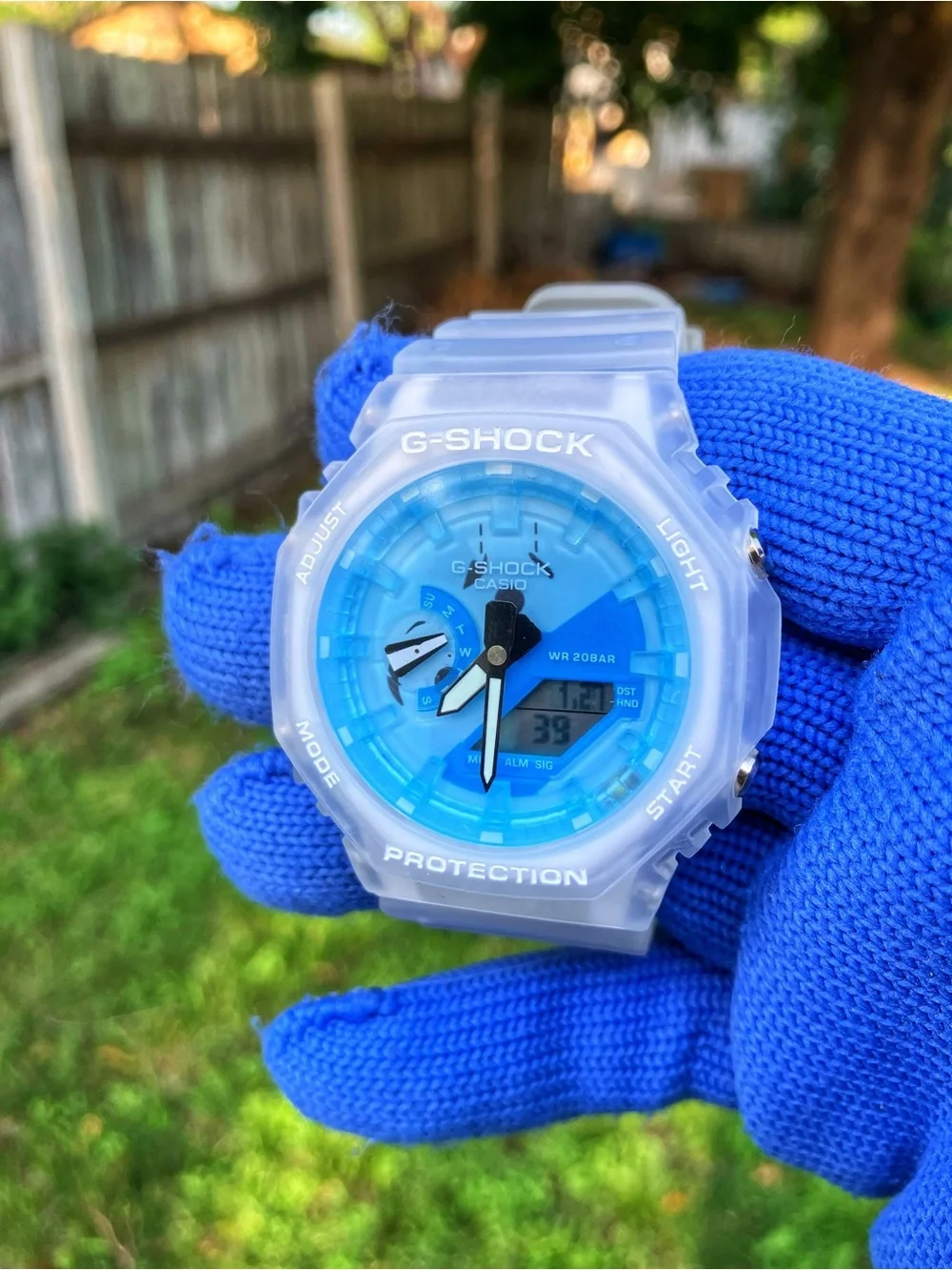 Custom G Shock Blue and Clear Colorway
